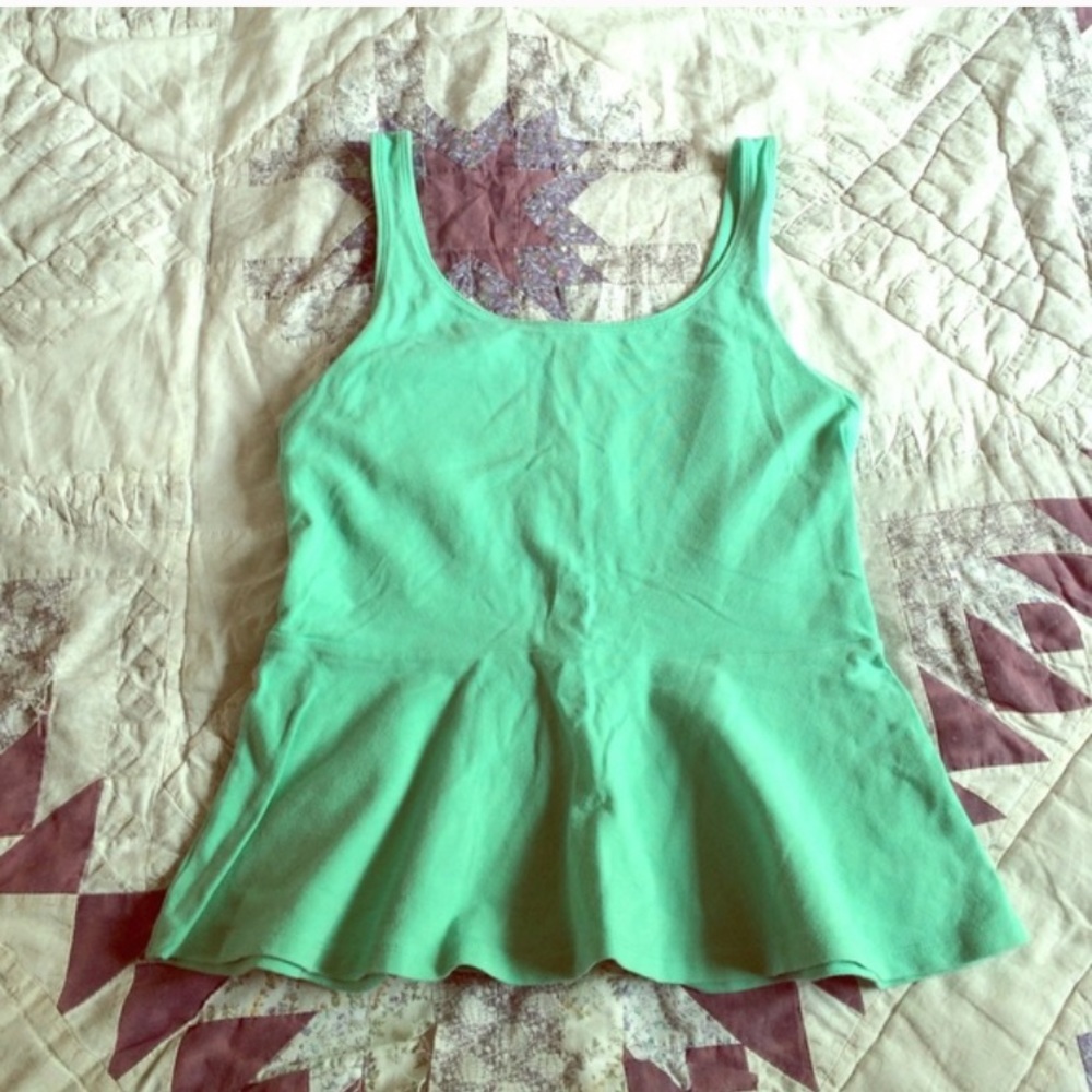 Express mint green peplum tank